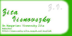 zita visnovszky business card